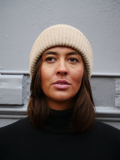 SY-1785 Hat - 100% Wool - Accessories - Brown Rice White