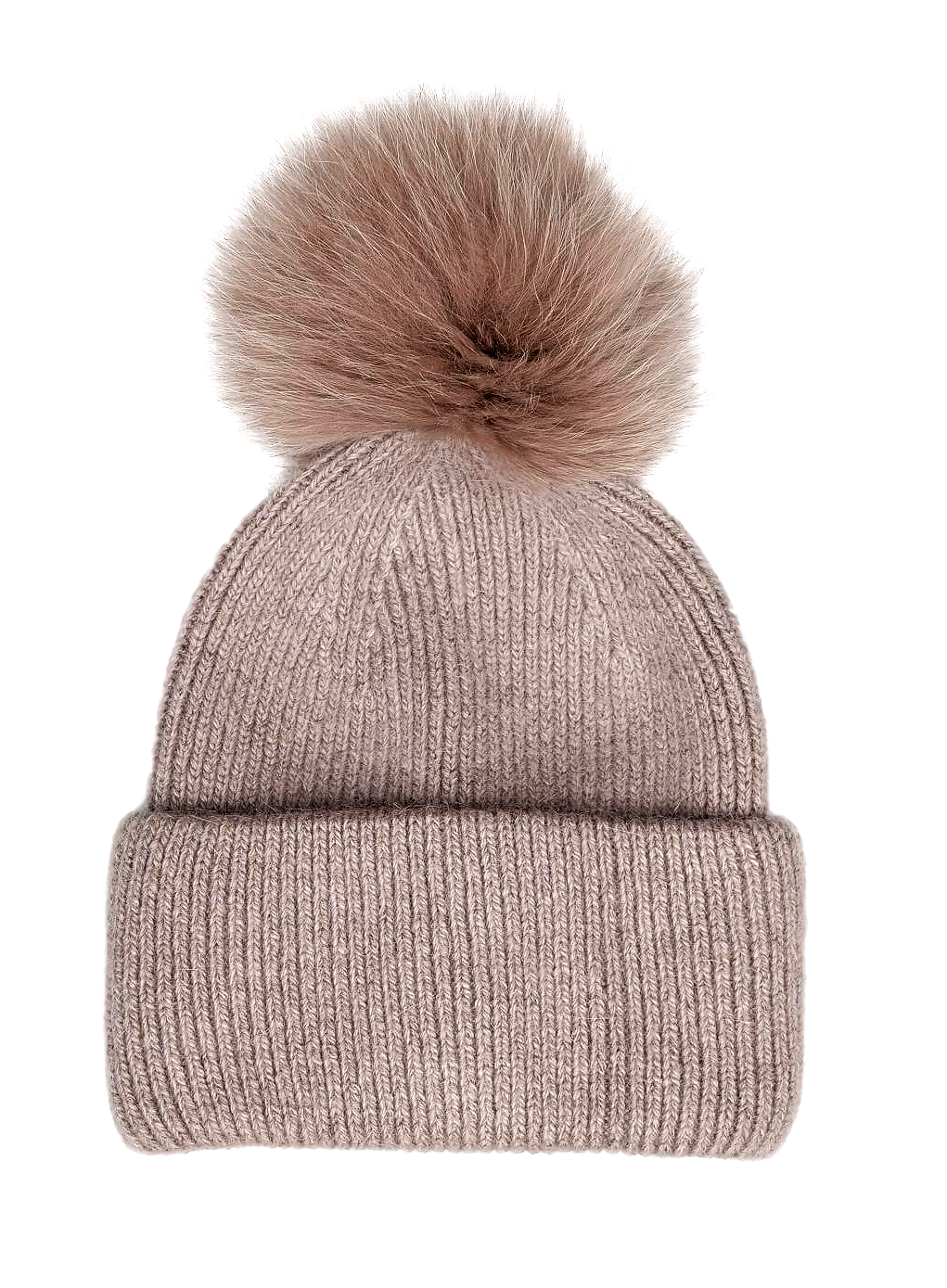 HL22C007 Angora Hat - Knitted Yarn - Accesories - Taupe