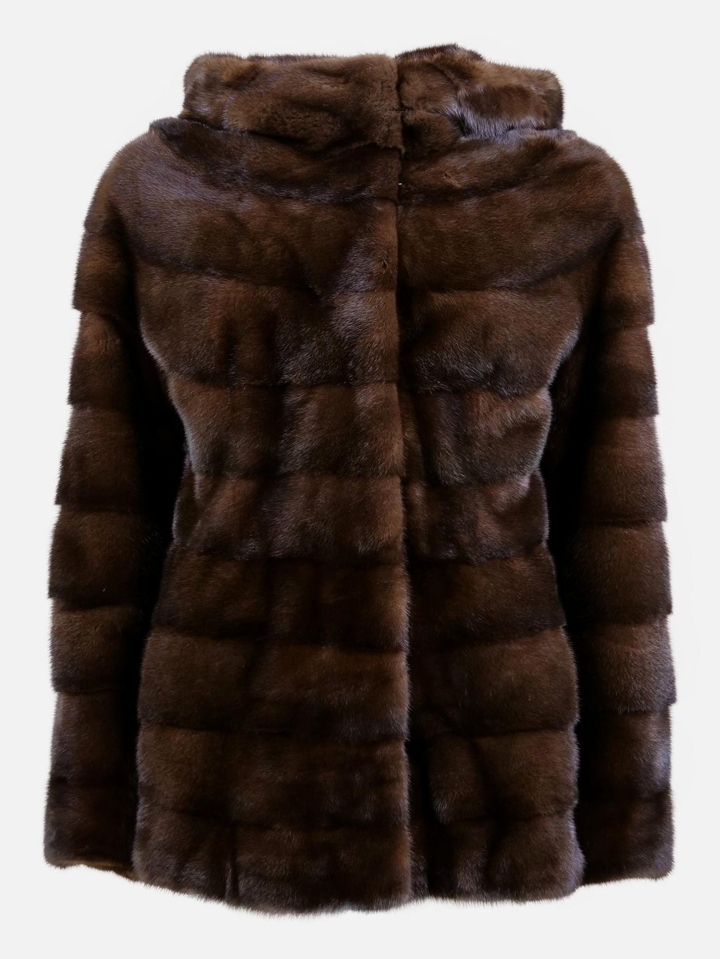 Trinity, 73 cm. - Hood - Mink - Women - Mahogany