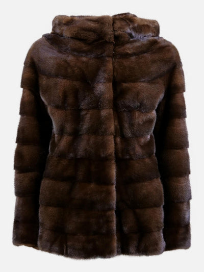 Trinity, 73 cm. - Hood - Mink - Women - Mahogany