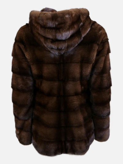 Trinity, 73 cm. - Hood - Mink - Women - Mahogany