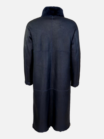 Carol, 105 cm. - Collar - Nappa Lamb Crack - Women - Navy Blue / Lamme Pels - Levinsky - Kvinde