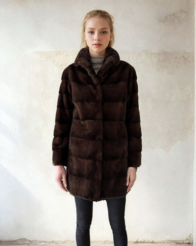 Petrovski, 85 cm. - Collar - Mink - Women - Mahogany