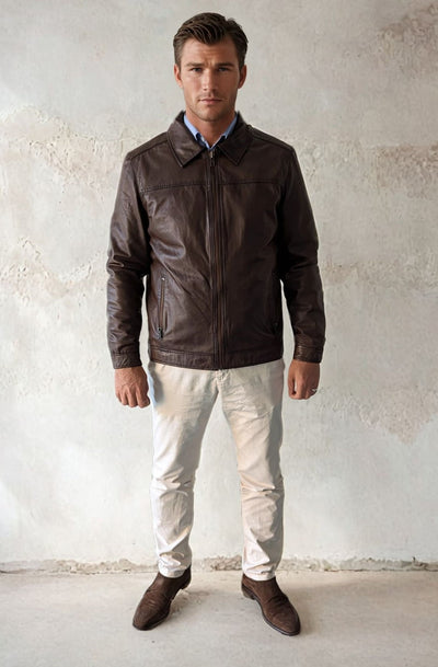 Ilirio, 70 cm. - Sheep Leather - Man - Cherry Brown