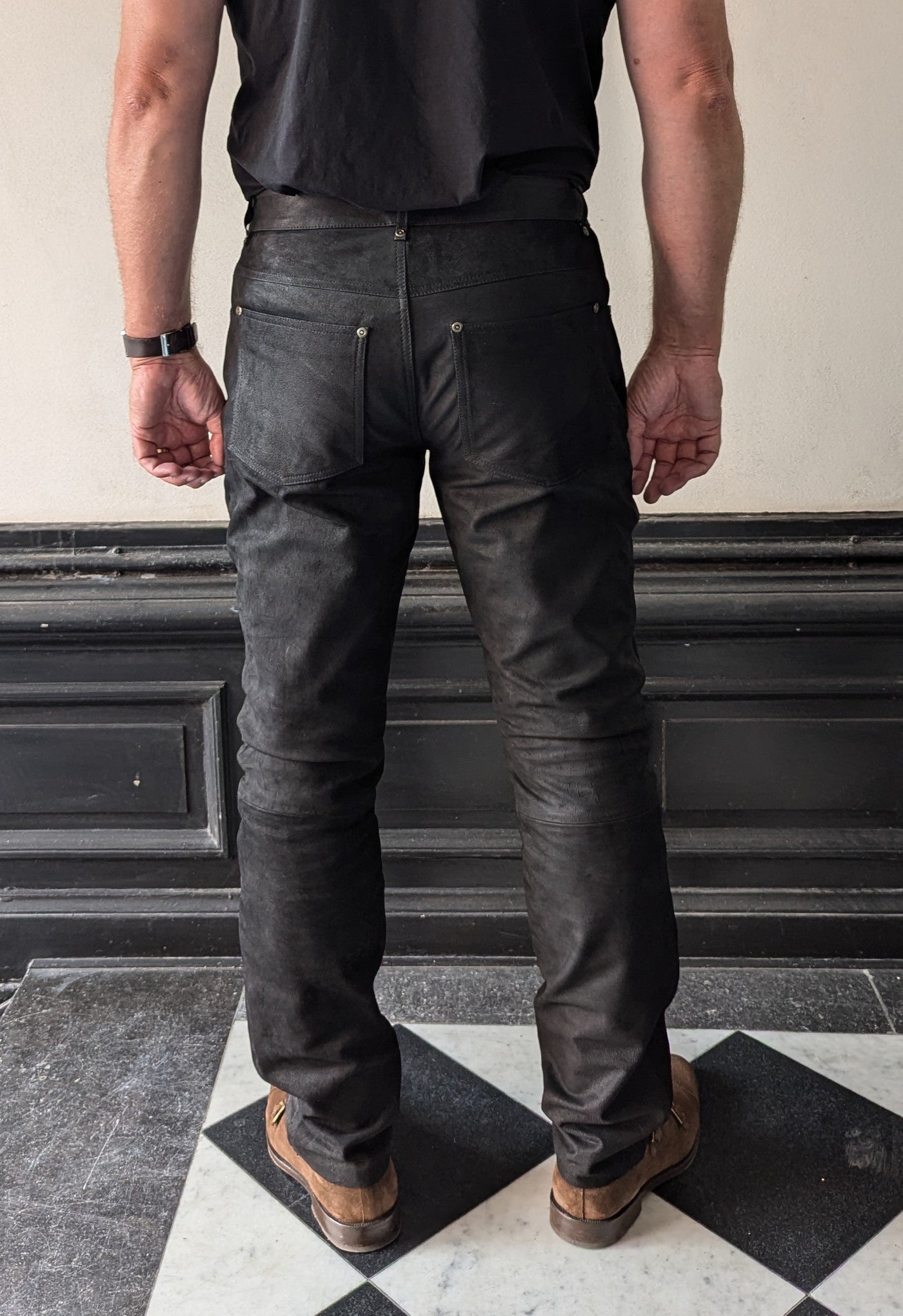 Jack Trouser - Buffalo Skipper Leather - Man - Black