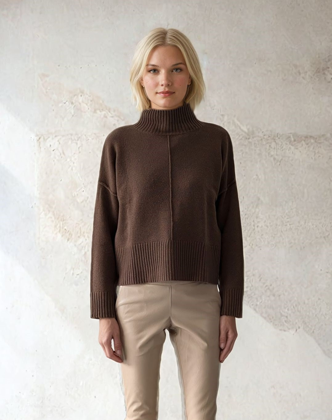 SY-23080 Sweater - 100% Cashmere - Accesories - Dark Brown