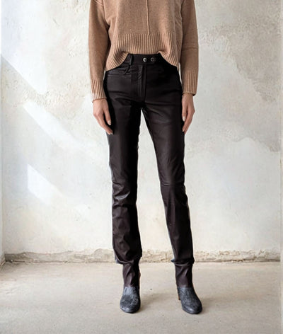 Envi Trousers - Lamb Stretch Leather - Women - Brown