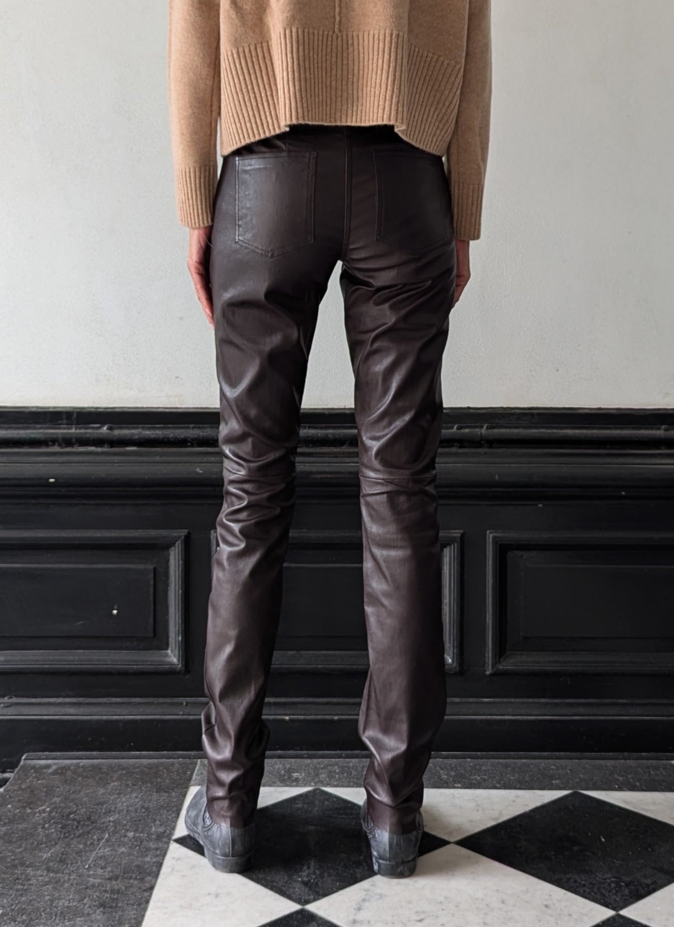 Envi Trousers - Lamb Stretch Leather - Women - Brown