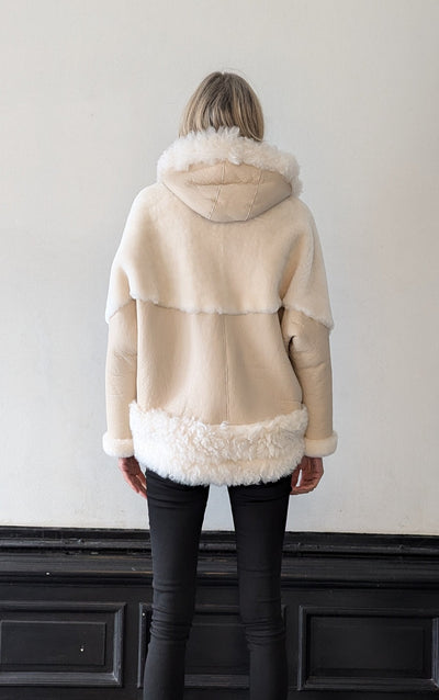 Idala, 72 cm. - Hood - Toscana Lamb - Women - White