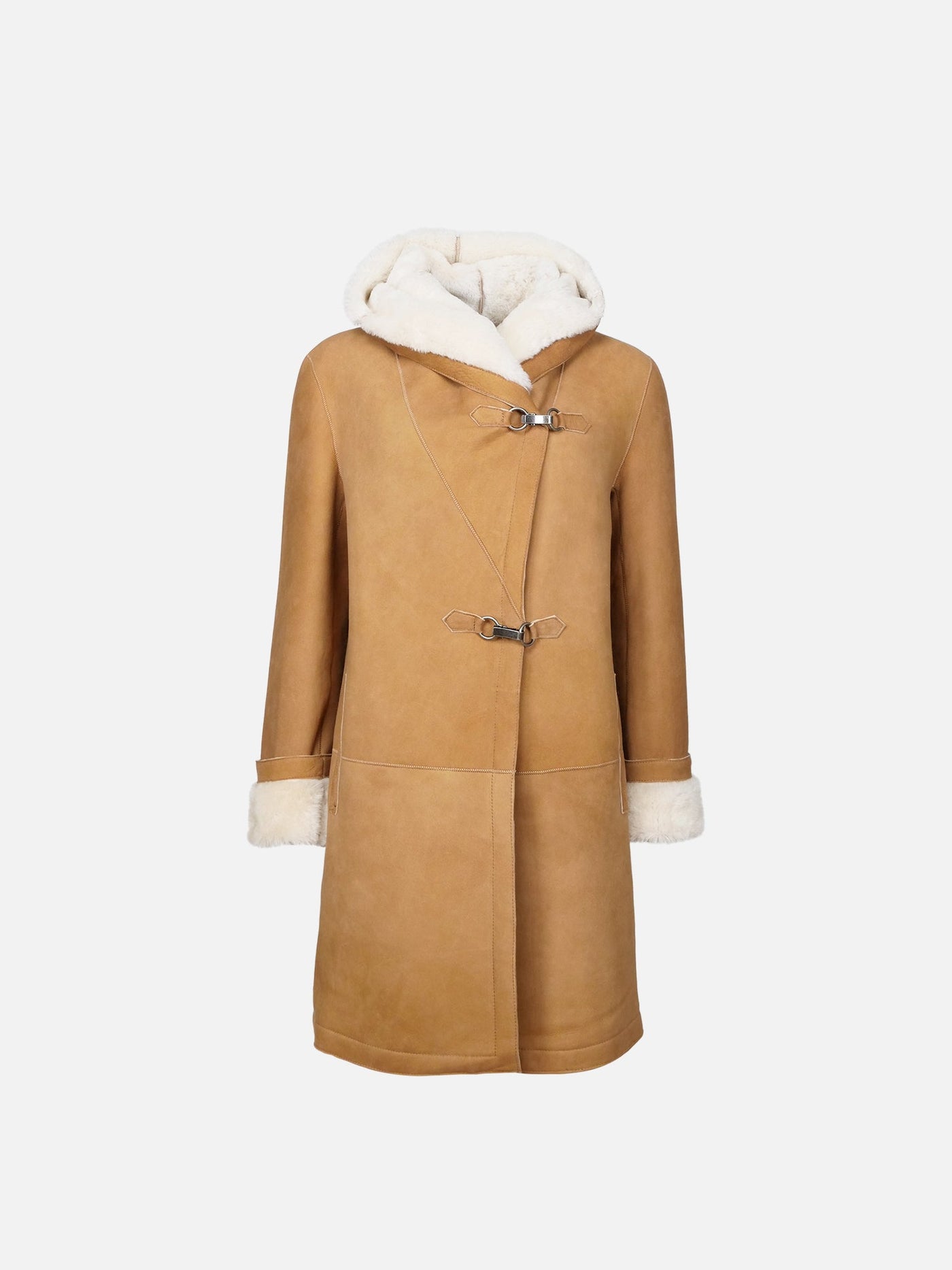969, 90 cm. - Hood - Suede Lamb - Women - Cognac