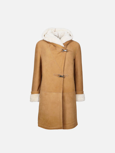 969, 90 cm. - Hood - Suede Lamb - Women - Cognac