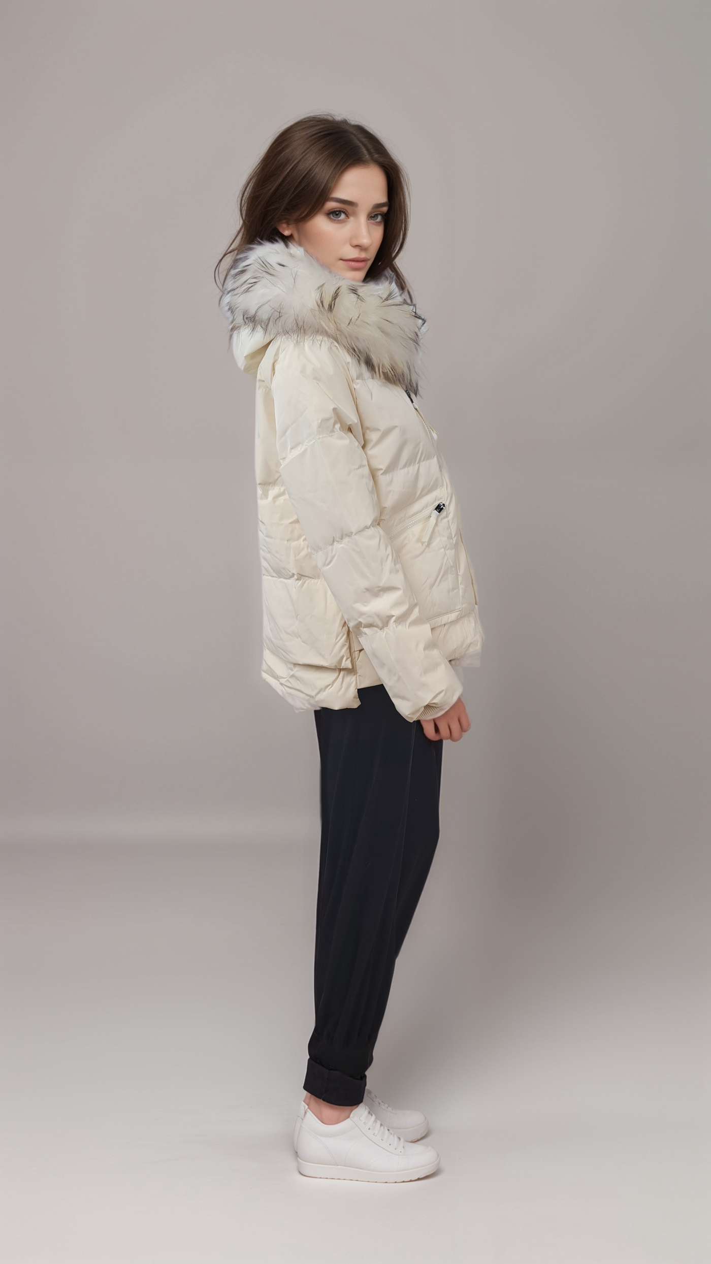 Fugge, 61 cm. - Hood - Down - Women - Off White