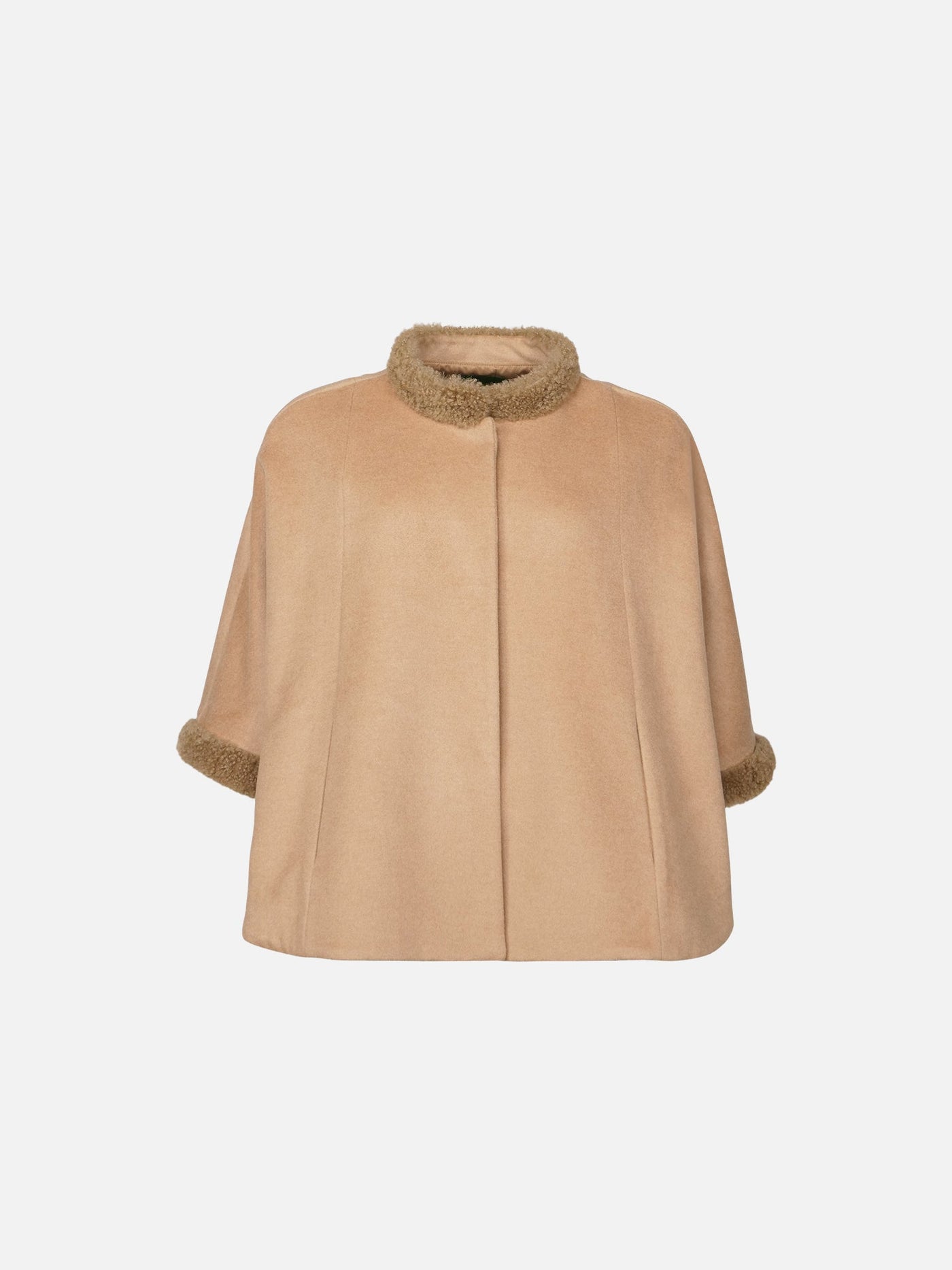 Damini Poncho, 75 cm. - 100% Wool - Women - Camel