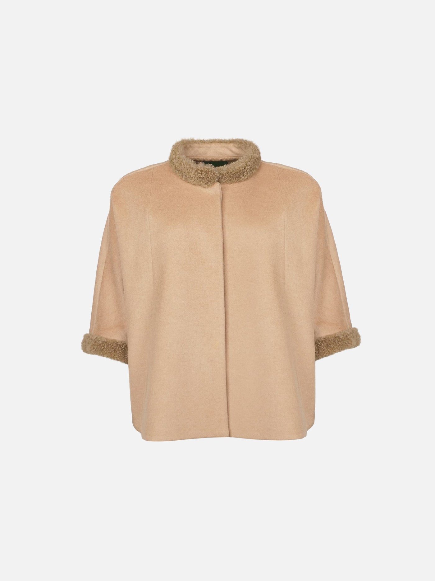 Damini Poncho, 75 cm. - 100% Wool - Women - Camel