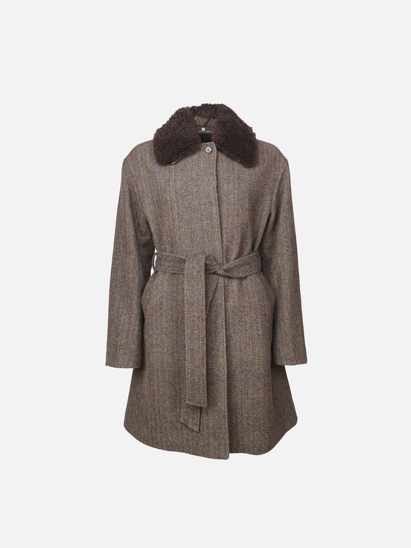 Majdan - 90 cm - Collar - 100% Wool - Women - Brown