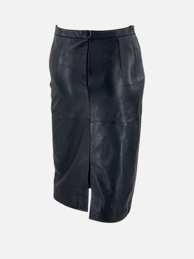Alondra Skirt - Lamb Thick Leather - Women - Black