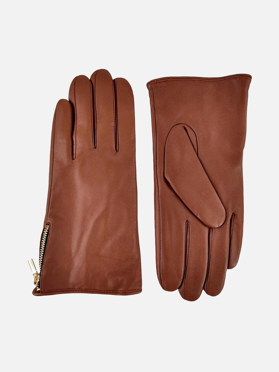 Z-1601 Zip Glove - Lamb Slink Leather -Accesories - Whisky