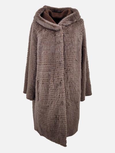 19-128 Wool, 90 cm. - Mink & Wool - Women - Coffee / Mink Pels - Levinsky - Kvinde