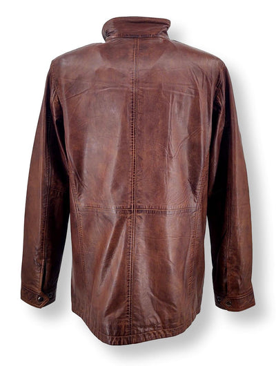 Brenton - Long - Lamb Copper Leather - Man - Brown | STAMPE PELS