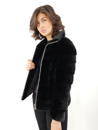 Agnes, 61 cm. - Mink - Women - Black - Mink - Women - Agnes, 61 cm. - Mink - Women - Black - Stampe Pels