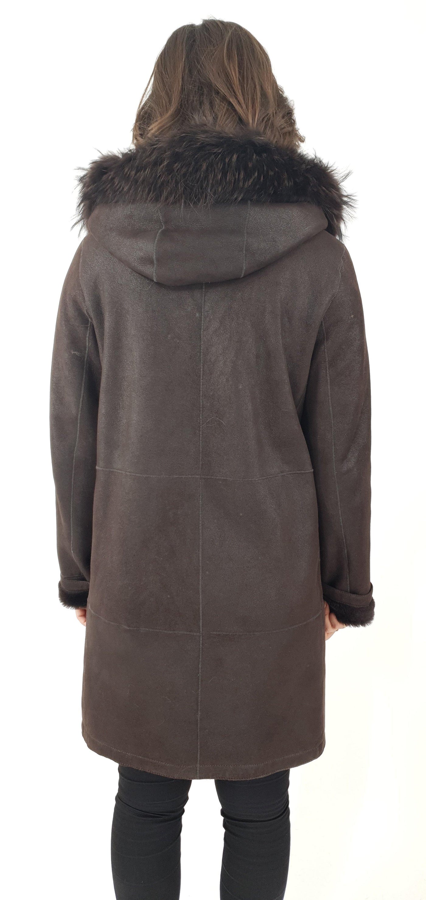 Abella, 85 cm. - Nappa Lamb Crack - Women - Dark Brown - Nappa Lamb Crack - Women - Abella, 85 cm. - Nappa Lamb Crack - Women - Dark Brown - Stampe Pels