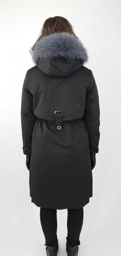 Denisa, 102 cm. - Hood - Textile - Women - Black - Textile - Women - Denisa, 102 cm. - Hood - Textile - Women - Black - Stampe Pels