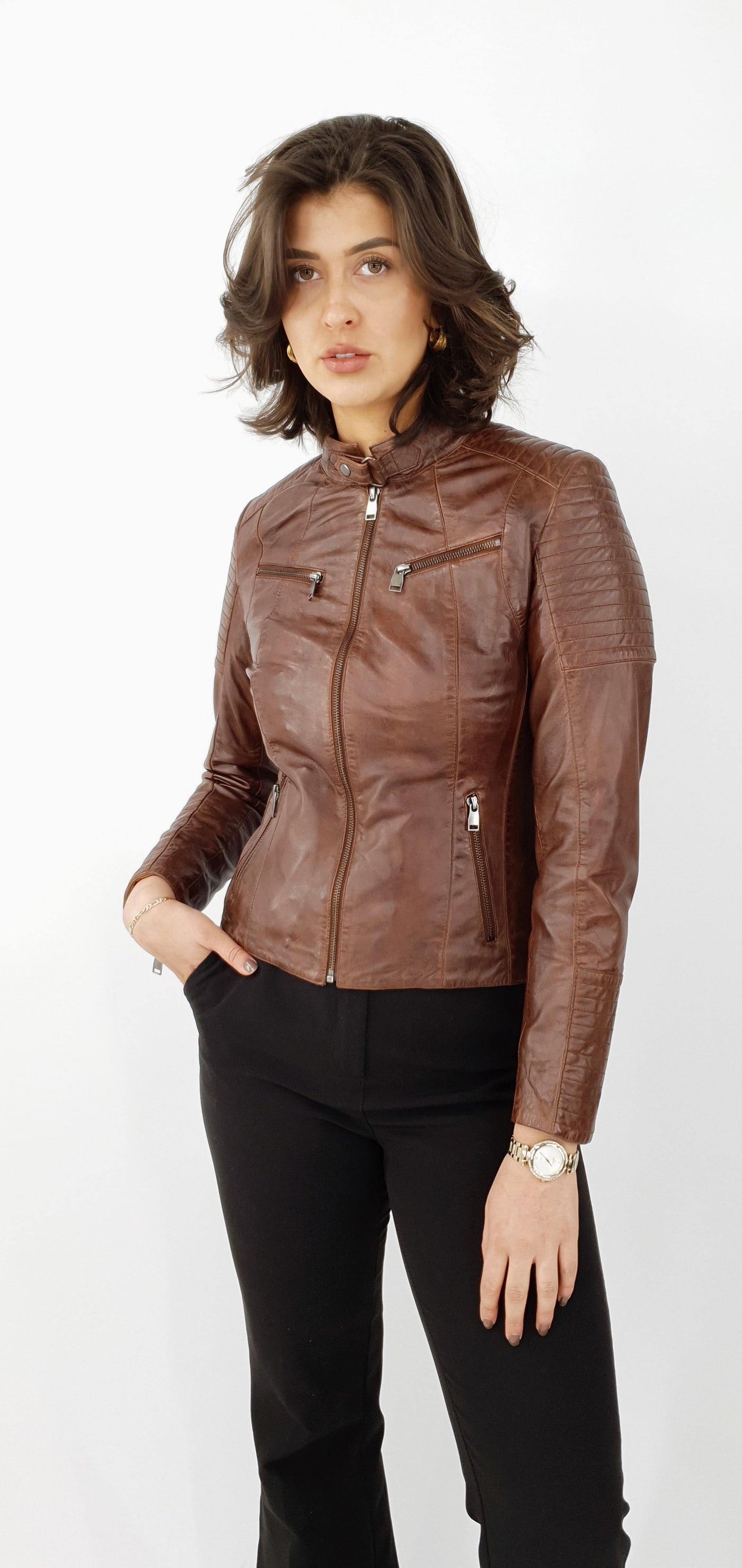 Chole - Lamb Copper Leather - Women - Brown - Lamb Copper Leather - Women - Chole - Lamb Copper Leather - Women - Brown - Stampe Pels