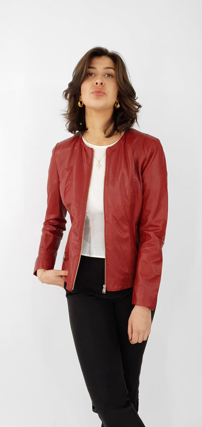PP 108 - Comfort - Lamb Malli Leather - Women - Red / Læder Skinds Jakke - Levinsky - Kvinde