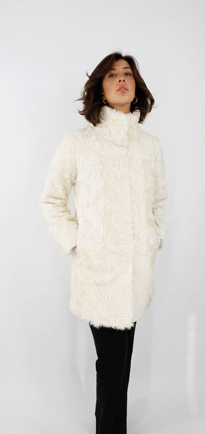 Domme, 85 cm. - Collar - Silk Lamb - Women - Pearl Beige - Tianjin Lamb - Women - Domme, 85 cm. - Collar - Silk Lamb - Women - Pearl Beige - Stampe Pels