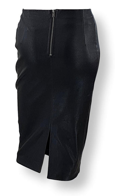 Deanne Pencil Skirt - Lamb Stretch Leather - Women - Black