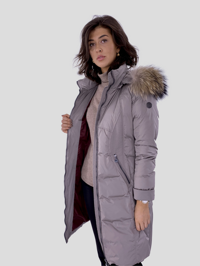 2931-620R, 100 cm. - Hood - Down - Women - Silver Grey