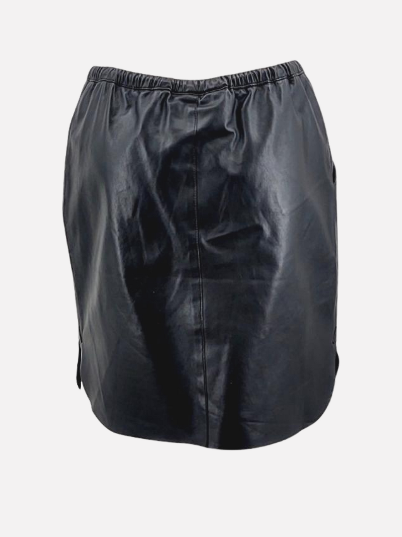Skirt with string - Lamb Plonge Leather - Women - Black