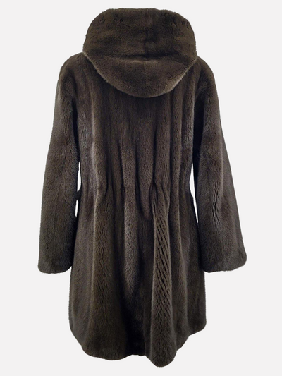 Artic, 85 cm. - Mink Let Out - Women - Army / Mink Pels - Levinsky - Kvinde