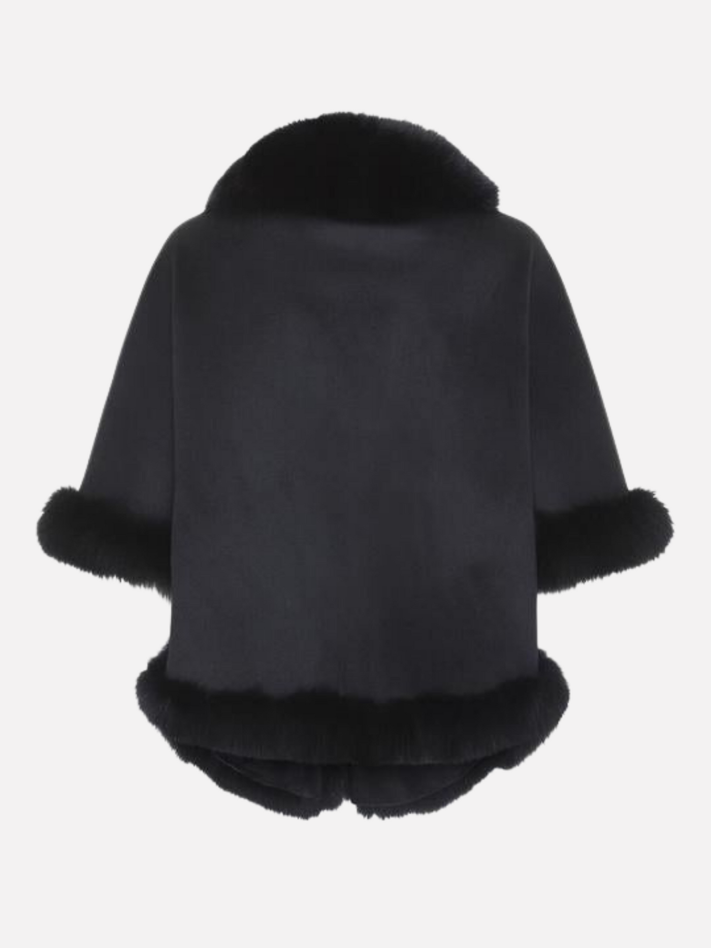 Chadron Cape, 65 cm. - Thinner Double Face Wool - Black / Sjal