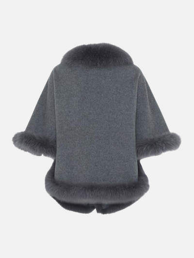 Chadron Cape, 65 cm. - Thinner Double Face Wool - Grey / Sjal