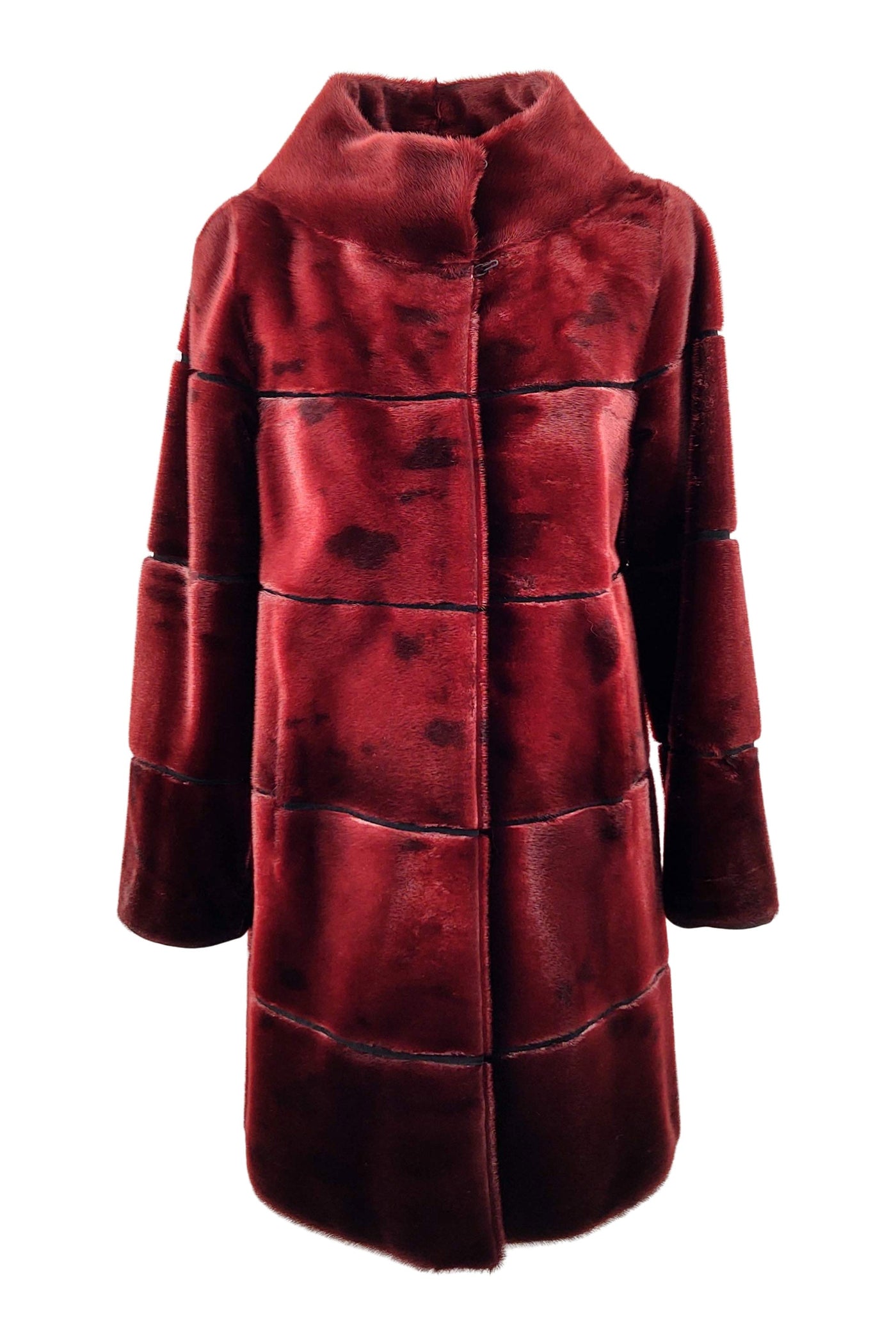 FM 1053, 87 cm. - Silk Seal - Women - Wine Red / Sæl Skinds Pels - Levinsky - Kvinde | STAMPE PELS