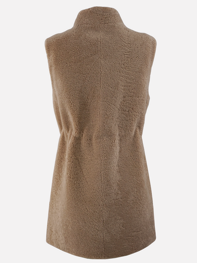 Freida West, 85 cm. - Collar - Curly Lamb - Women - Light Camel