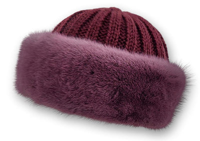 632-683-07-75 Hat - Mink Knitted - Accesories - Red (Hue) | STAMPE PELS