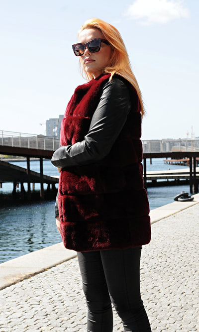146 West, 77 cm. - Rex - Women - Wine / Rex Kanin Pels - Levinsky - Kvinde | STAMPE PELS