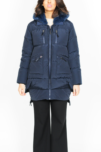 Forever, 90 cm. - Hood - Down - Women - Navy