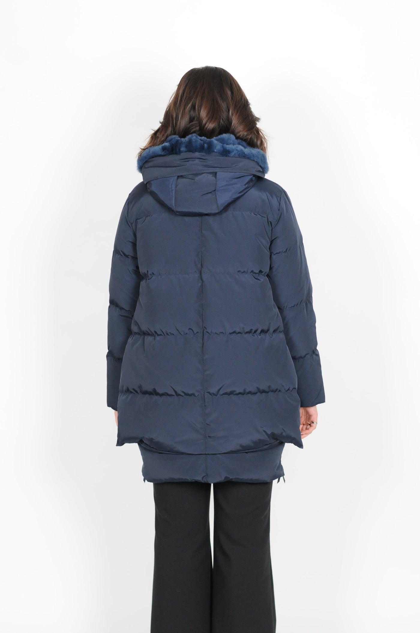 Forever, 90 cm. - Hood - Down - Women - Navy