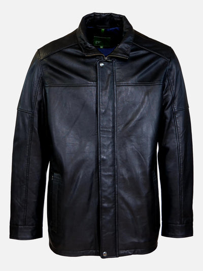 564 - Lamb New Zeeland Leather - Man - Black / Læderjakke
