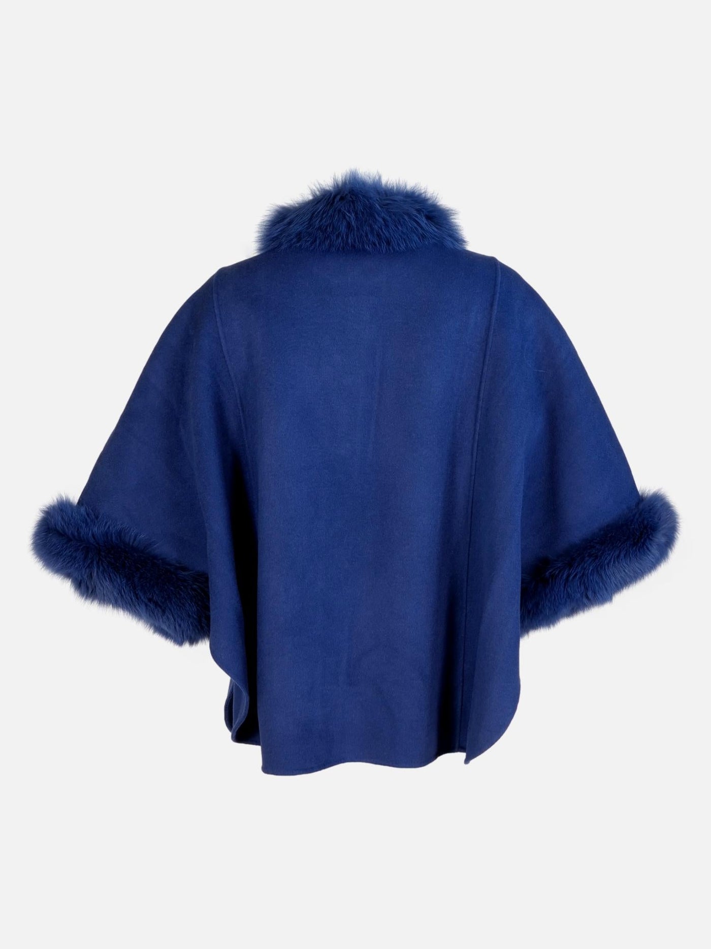 Damini Poncho, 75 cm. - Wool - Women - Blue