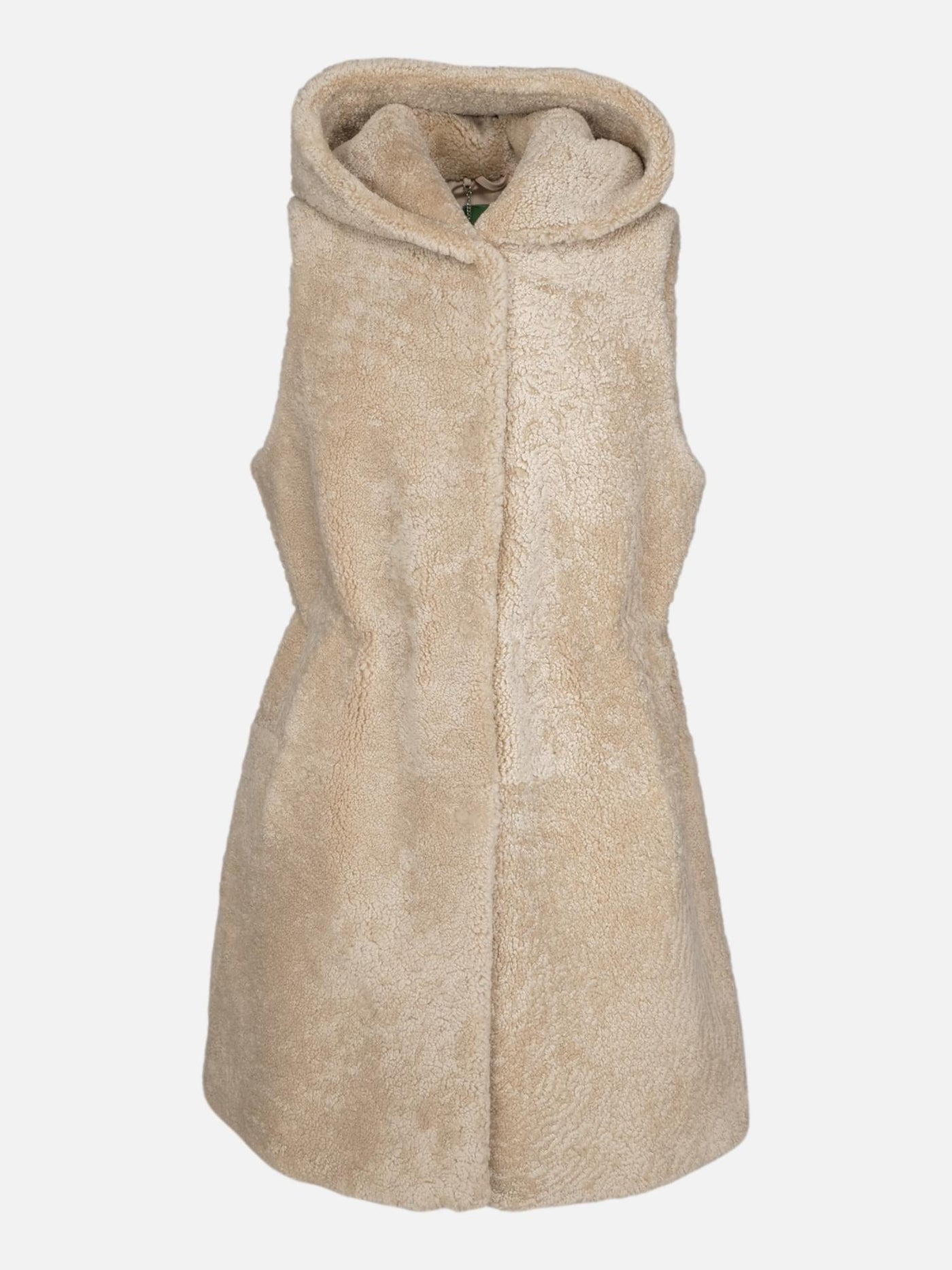 Germina West, 86 cm. - Hood - Curly Lamb - Women - Light Camel
