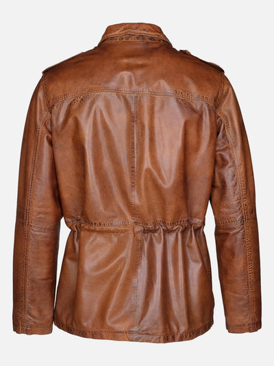 Owen, 77 cm. - Collar - Lamb Washed Leather - Man - Cognac