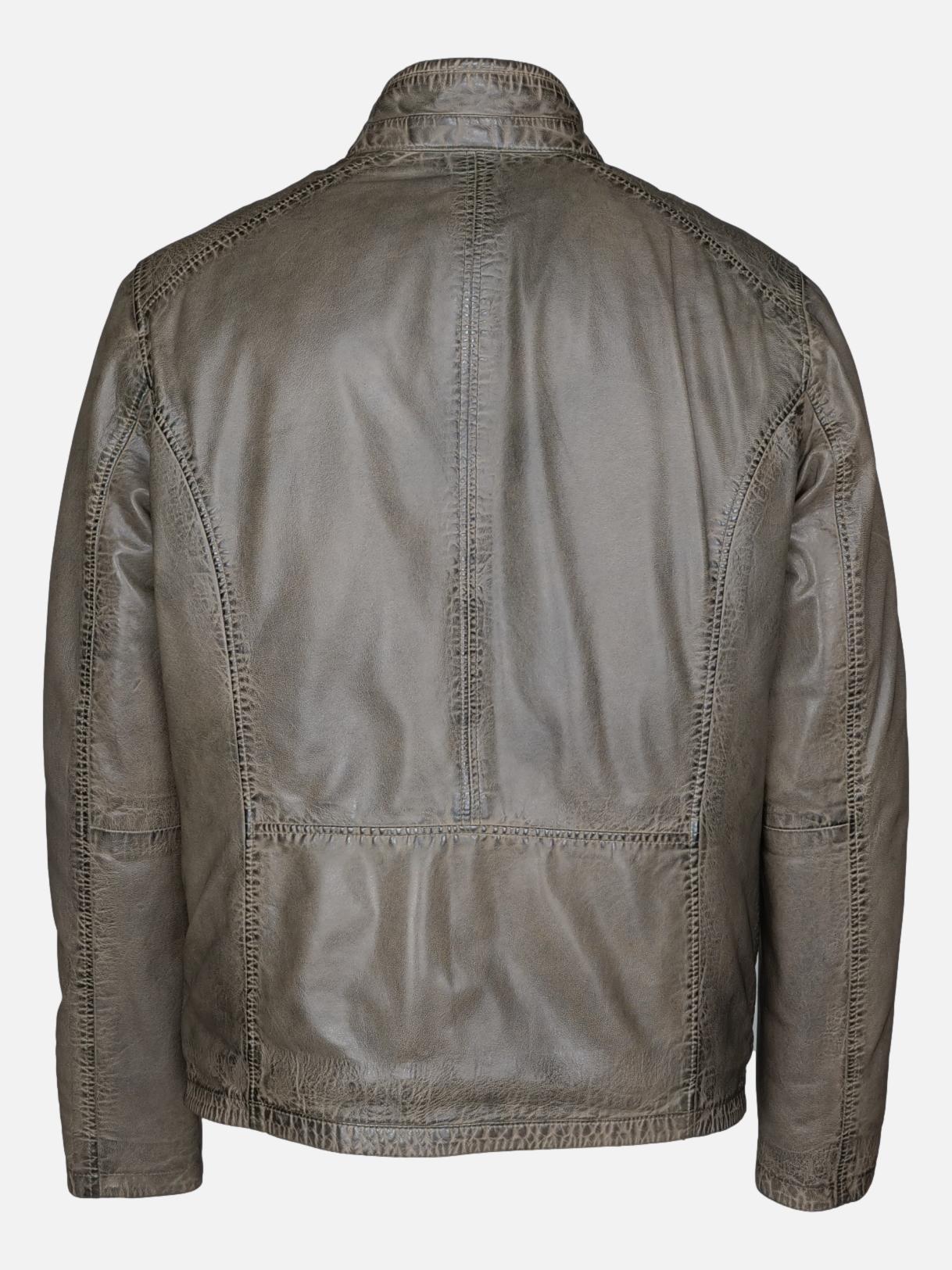 Quinn, 70 cm. - Collar - Lamb Veg Tumble Leather - Man - Olive