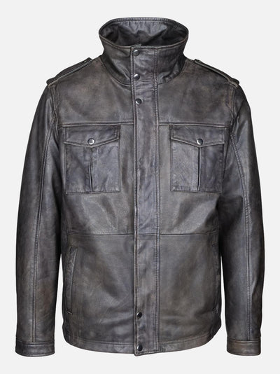 Liber, 70 cm. - Collar - Lamb Rub Off Leather - Man - Black