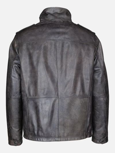 Liber, 70 cm. - Collar - Lamb Rub Off Leather - Man - Black