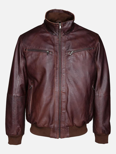 33100 Mens Jacket, 68 cm. - Collar - Lamb Polish Nappa Leather -Man -
