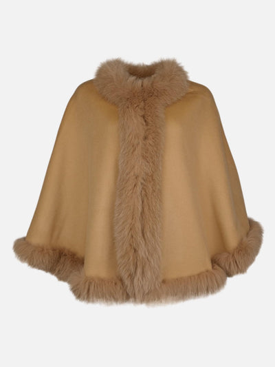 Chadron Cape, 65 cm. - Thinner Double Face Wool - Nude